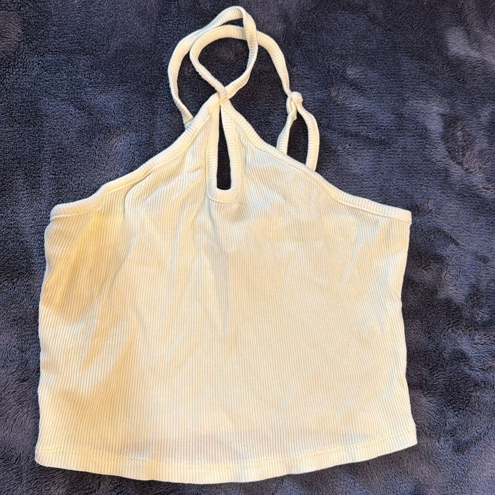 yellow halter top